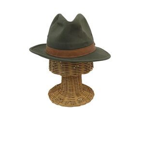 Dorfman Pacific Scala Olive Green Fedora Hat Men's Size Medium